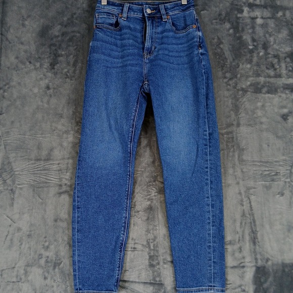 American Eagle Jeans Womens 00 Short Blue Mom Jean High Rise Stretch Denim - Picture 2 of 11